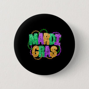 Happy Mardi Gras Fat Tuesday Carnival Festival Par 2 Inch Round Button