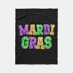 Happy Mardi Gras Fat Tuesday Carnival Festival Par Fleece Blanket