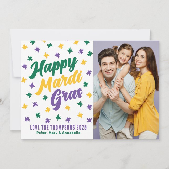 Happy Mardi Gras Holiday Card (Front)