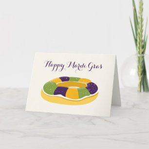 Happy Mardi Gras King Cake Tuesday Card