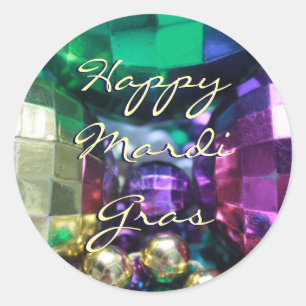 Happy Mardi Gras Perle Jette Stickers Customisés