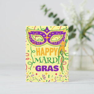 happy mardi gras postcard