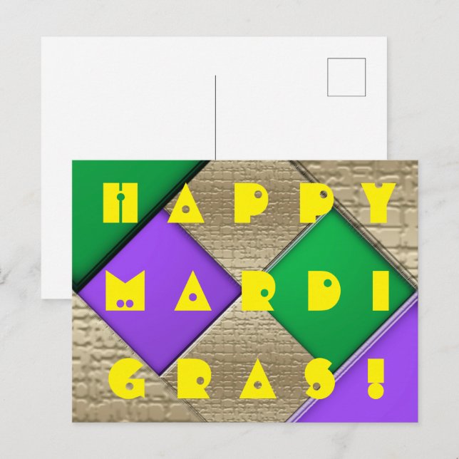 Happy Mardi Gras Postcard (Front/Back)