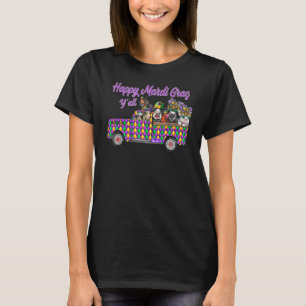 Happy Mardi Gras Y All Farm Pickup Truck Farm Anim T-Shirt