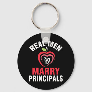 Happy Married Wedding Bride Groom Real Men Marry P Keychain