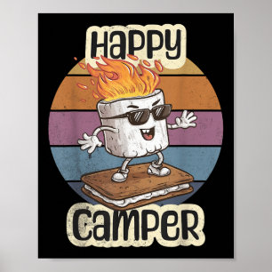 Happy Marshmallow Camper Cute Girls Kids Camp Camp Poster