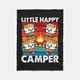 Happy marshmallow camper kids toddler boy cute fleece blanket