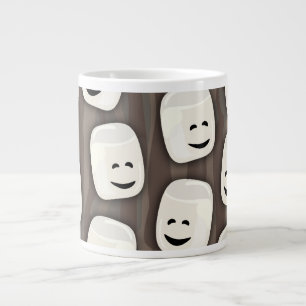 Happy Marshmallow Friends Pattern Large Coffee Mug