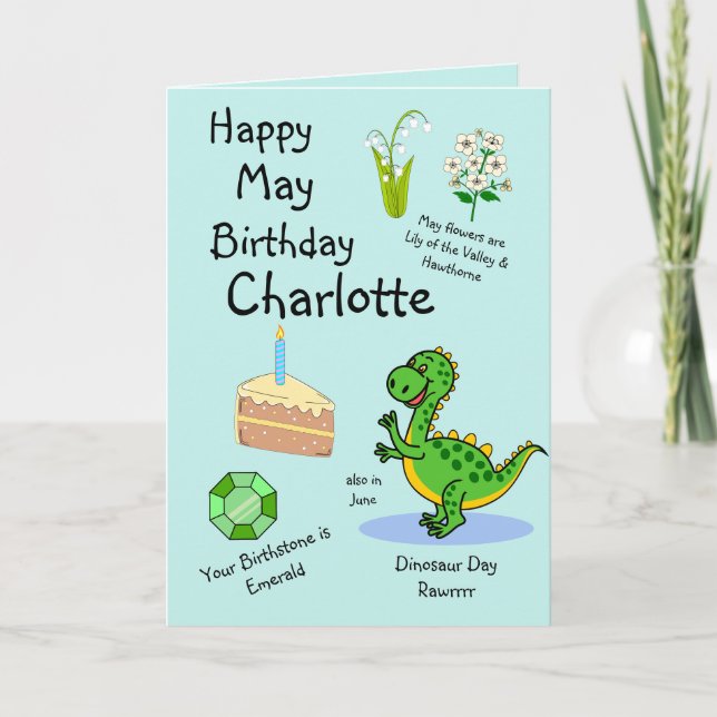 Happy May Birthday Folded Greeting Card (Front)