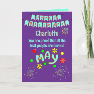 Happy May Birthday Folded Greeting Card
