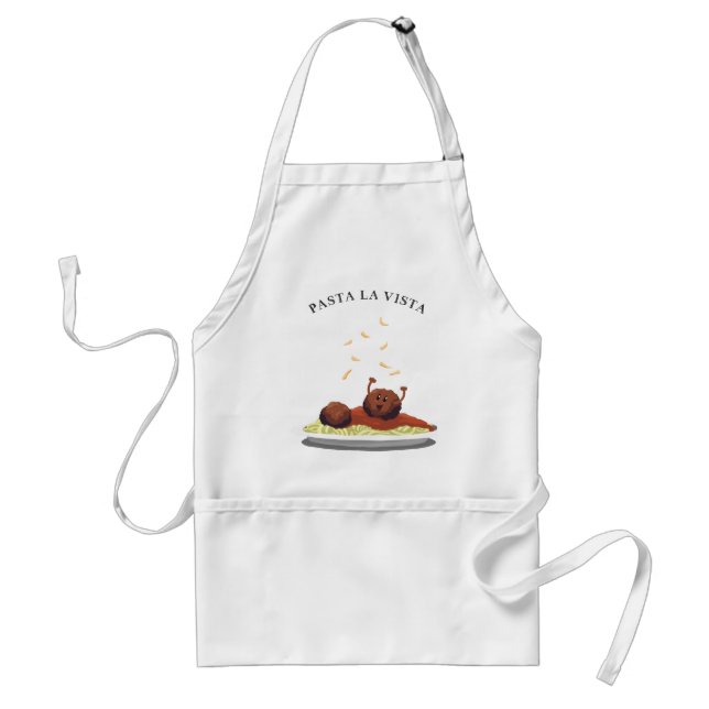 Happy Meatball "Pasta La Vista!" Standard Apron (Front)