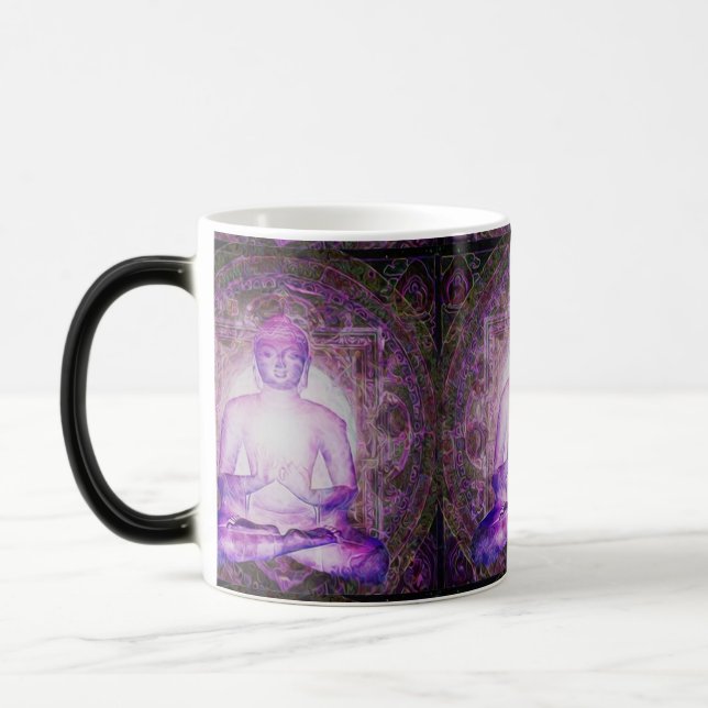 Happy Meditating Buddha Magic Mug (Left)