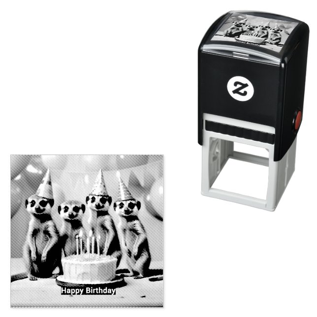 Happy Meerkat Birthday,  Self-inking Stamp (In Situ)