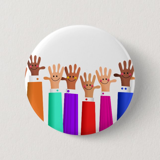 Happy Meeting 2 Inch Round Button (Front)