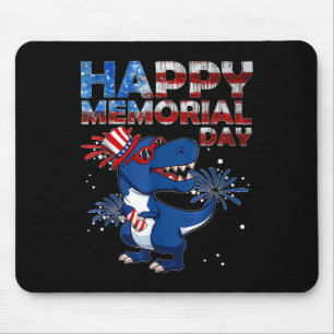 Happy Memorial Day 4th Of July Dinosaur American F Mouse Pad