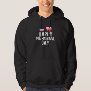 Happy Memorial Day American Flag Sunglasses Hoodie