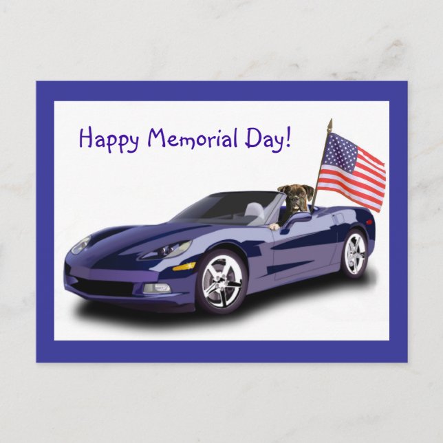 Happy Memorial day Boxer postcard (Front)