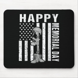 Happy Memorial Day Shirt Usa Flag Patriotic Kids Mouse Pad