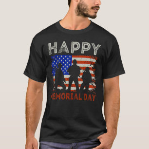 Happy Memorial Day USA Flag American Patriotic Mem T-Shirt