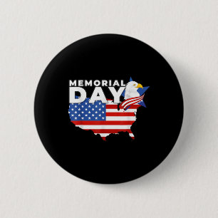 Happy Memorial Day Usa Flag Honour 4th Of July 2 Inch Round Button