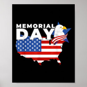 Happy Memorial Day Usa Flag Honour 4th Of July Poster