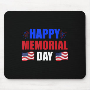 Happy Memorial Day Usa Flag Patriotic Mouse Pad