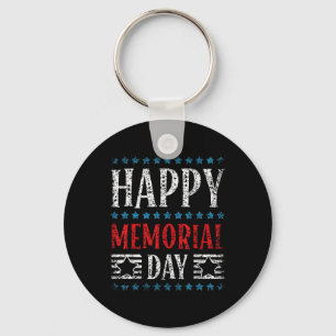 Happy Memorial Day Veteran Military Combat Keychain