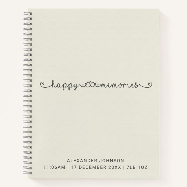 Happy Memories Baby Memory Book Keepsake Journal (Front)