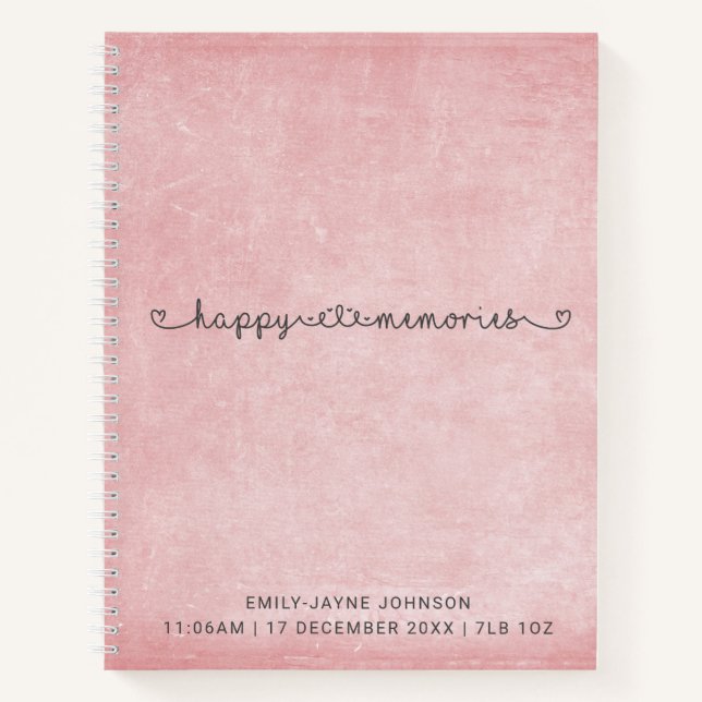 Happy Memories Baby Memory Book Keepsaky Journal (Devant)