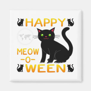 Happy Meow-O-Ween – Black Cats Magnet