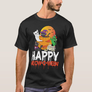 Happy Meow O Ween Cat Men Halloween Day Celebrati T-Shirt