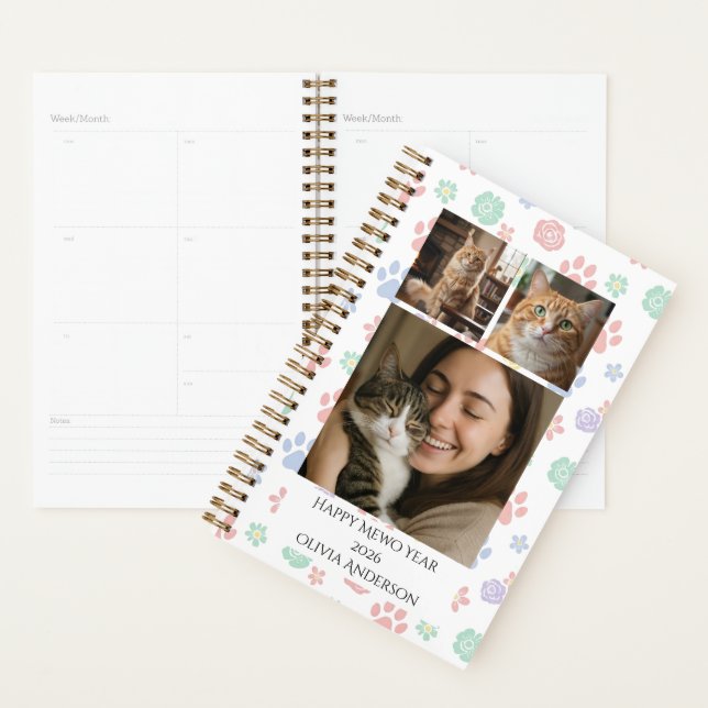 Happy Meow Year 2026 Custom Photo Pet Lover  (Devant avec enveloppe)