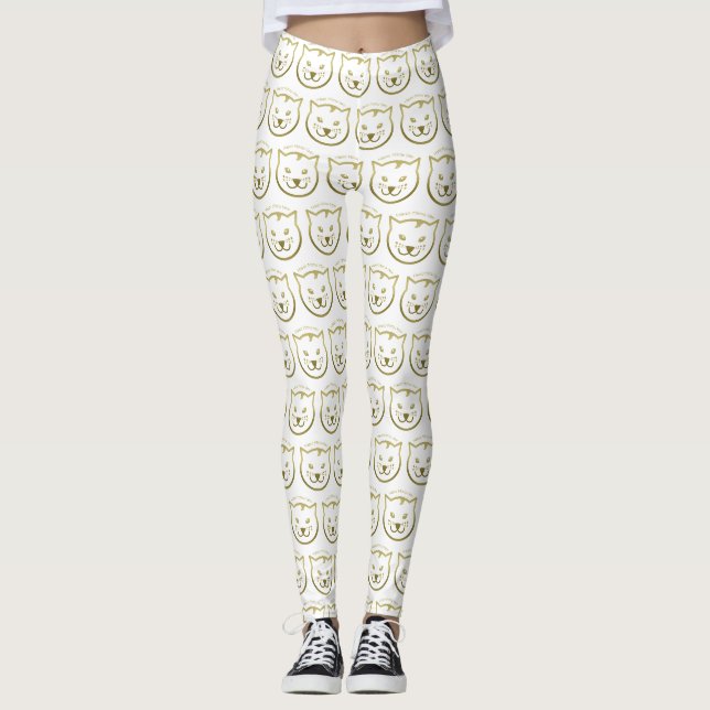 Happy Meow Year - Custom background colour Leggings (Front)