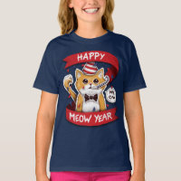  Happy Meow Year - Happy New Year Word Game T-shir