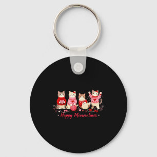 Happy Meowentines Cute Cat Valentine Love Crochet Keychain