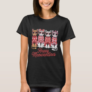 Happy Meowentines Cute Cats Valentine's Day T-Shir T-Shirt