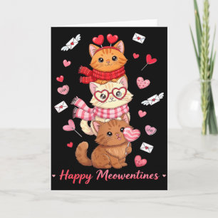 Happy Meowentines Cute Valentine Cat Lovers Card
