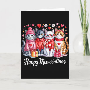Happy Meowentines Cute Valentine Cat Lovers Girls Card