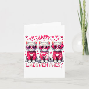 Happy Meowentines Cute Valentine Cats Love Cat Mem Card