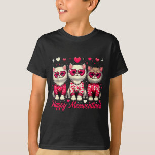 Happy Meowentines Cute Valentine Cats Love Funny C T-Shirt