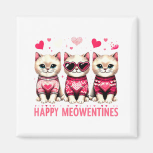Happy Meowentines Cute Valentine Cats Love Funny M Magnet