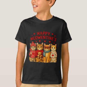 Happy Meowentines Cute Valentine Cats Love Men Wom T-Shirt