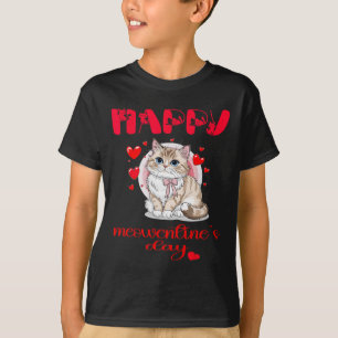 Happy Meowentines Day Cat Cute Valentine Heart T-Shirt