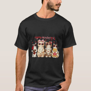 Happy Meowentines Day Cute Valentine Cats Hearts M T-Shirt