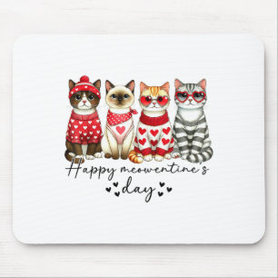 Happy Meowentine's Day Cute Valentines Funny Cat S Mouse Pad