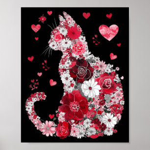 Happy Meowentines Day Funny Girls Cat Valentines Poster