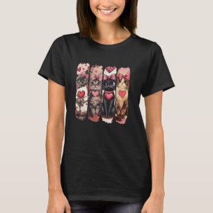 Happy Meowentine's Day Funny Girls Cat Valentines  T-Shirt