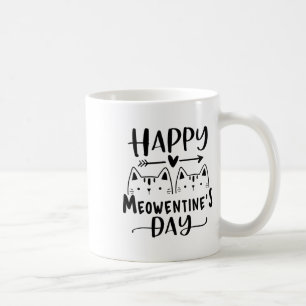 Happy Meowentines Day Funny Valentines Day Cat Lov Coffee Mug
