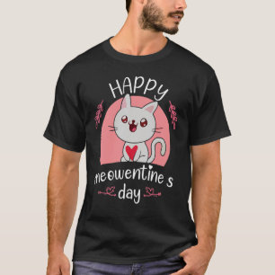 Happy Meowentine's Day Valentine Cat   Cute Kitten T-Shirt