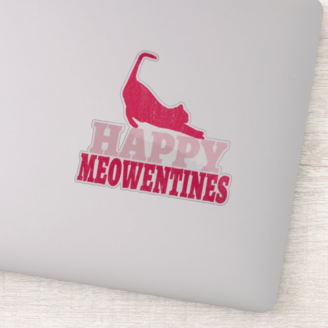 Happy Meowentines | Funny cat lover valentine gift (Detail)
